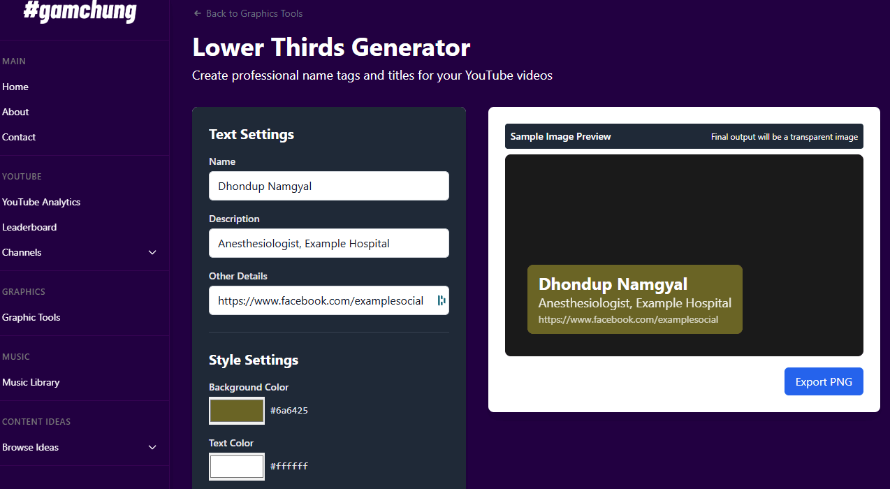 Gamchung creator tools