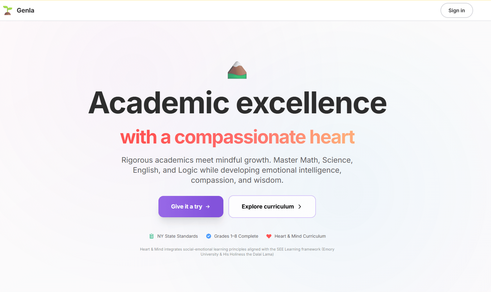Genla learning platform screenshot