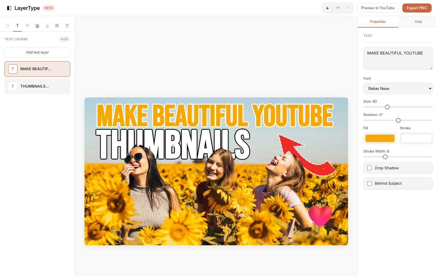 LayerType Oberfläche